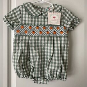 NWT Smocked Pumpkin Bubble